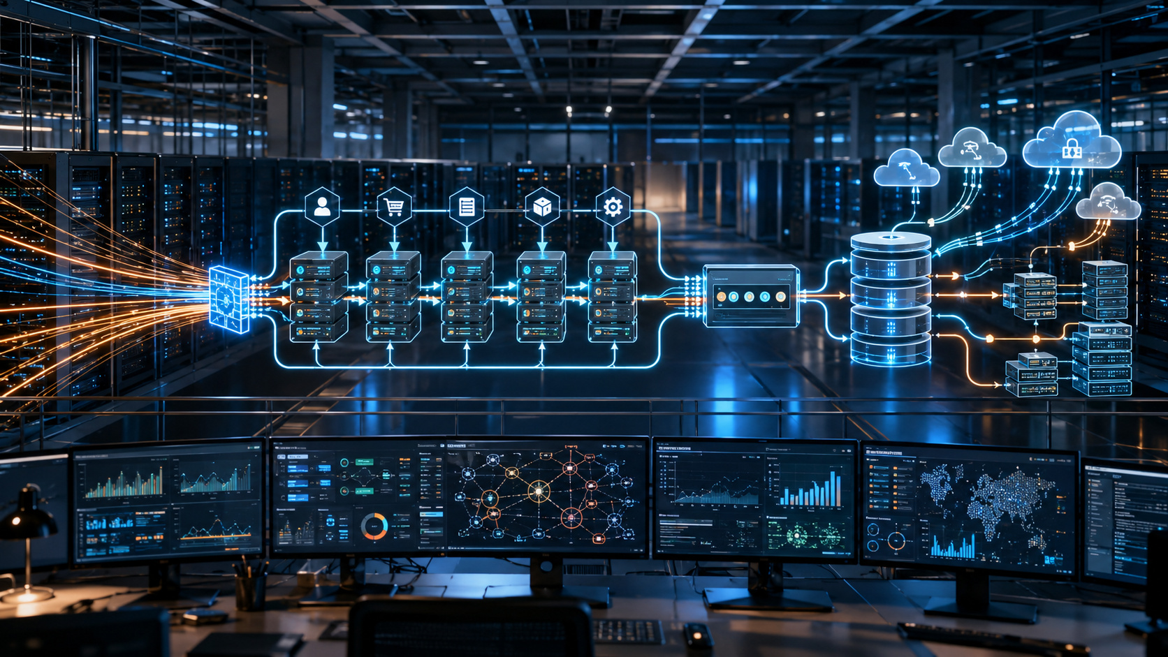 Java backend infrastructure handling a surge of concurrent requests